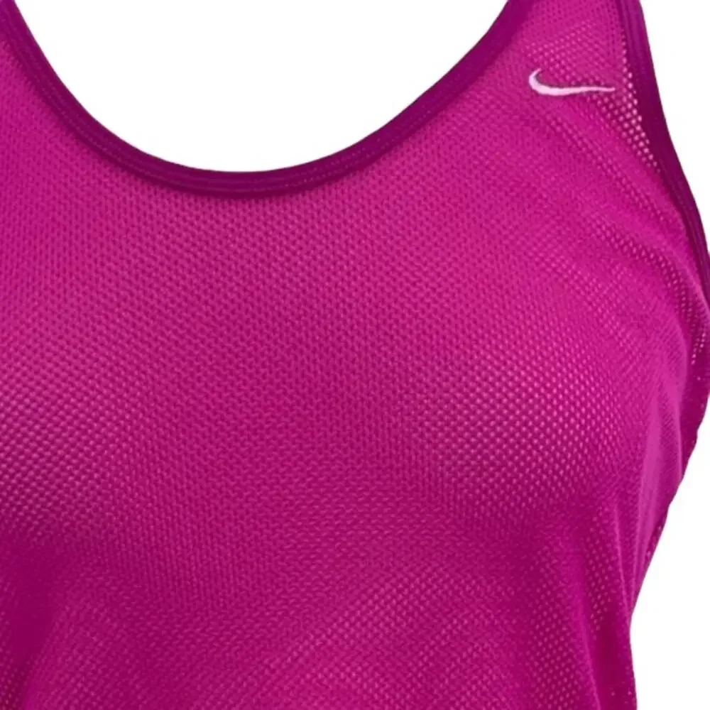 NIKE Workout Sleeveless Pink Mesh Top